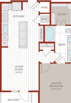 Aura Bluffview Apartments A10 Floor Plan Aura Bluffview Apartments A10 Floor Plan